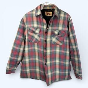Sports Afield Vintage Plaid Flannel Shirt Jacket Shacket Quilted Women's Large